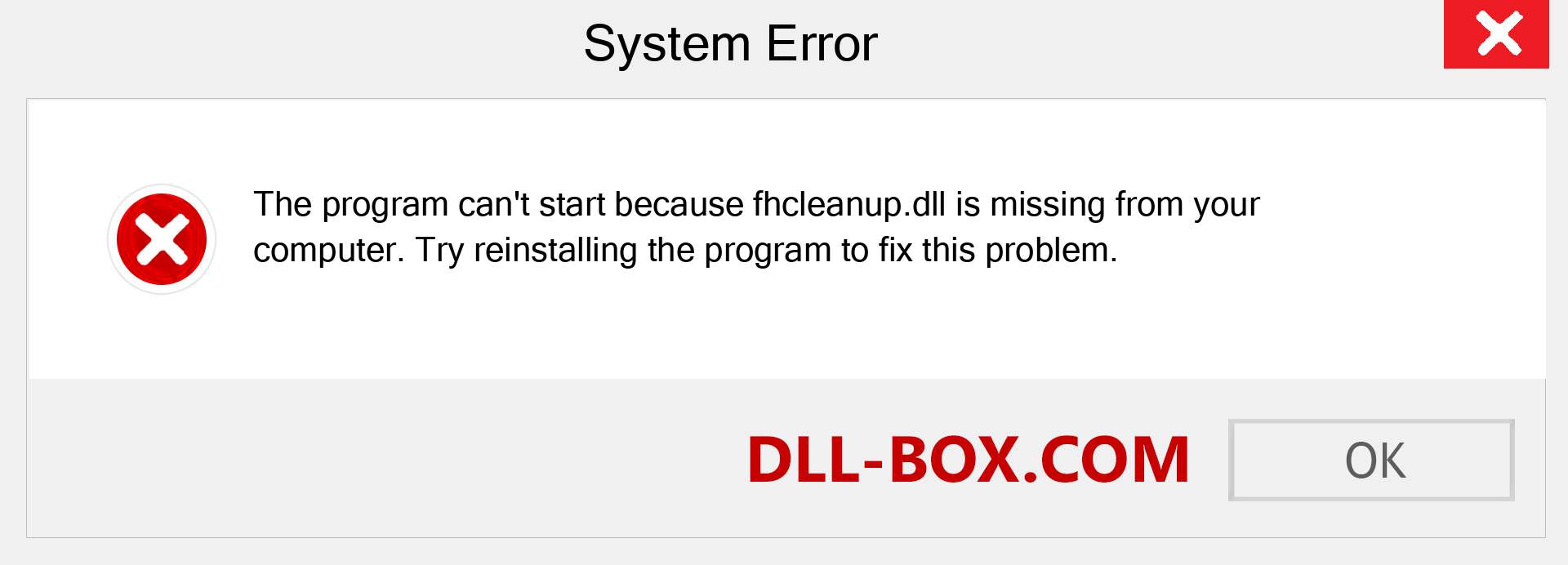  fhcleanup.dll file is missing?. Download for Windows 7, 8, 10 - Fix  fhcleanup dll Missing Error on Windows, photos, images